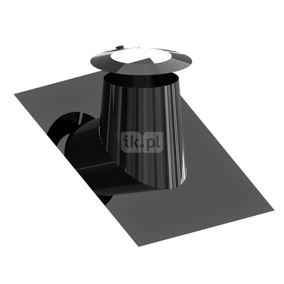 Przejście przez dach 26-35st. stal nierdzewna z kołnierzem RAL9011MB fi200mm