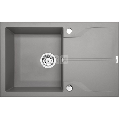 Zlew. andante flush szary metalik granit 1k z/o 780x490x194, 3,5" + osprzęt space-saver*