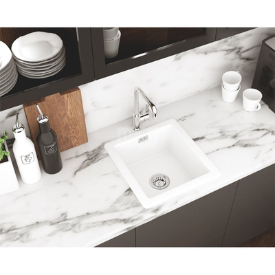 Zlew. sabor ceramiczny biały 1k b/o 475x450x215 + osprzęt space-saver