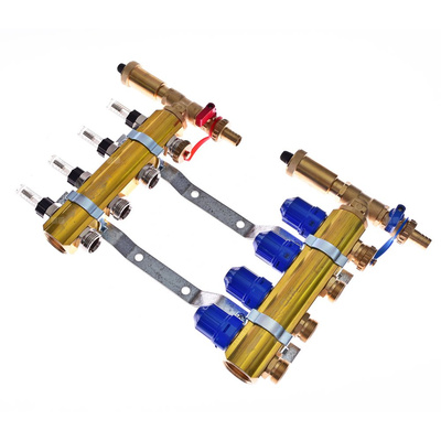 Rozdzielacz do ogrzewania podłogowego QIK Optimo MAGNET STD III - RMSZT-1-50-M 9-obieg. mosiądz GW 1'' x GZ 3/4'' + przepływomierz