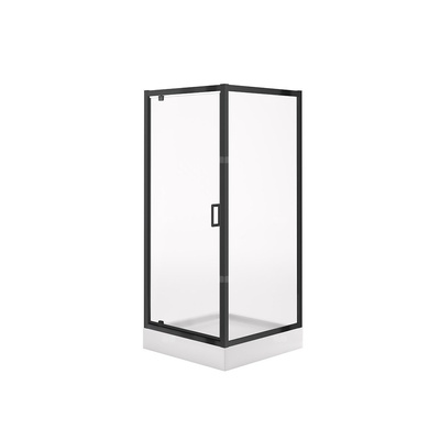 SET C704 KABINA ARTECO CZARNA KWADRAT 90X90X190 + BR TAKO 90X16 WIR