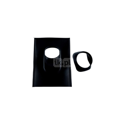 Płyta dachowa czarna DN 100/60 x 125/80 o nachyleniu 25-45 st.,  z elastyczną osłoną u dołu