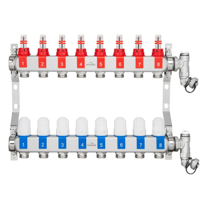 Rozdzielacz stalowy ogrzewania podłogowego Invena Prov