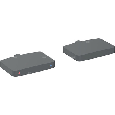 Zestaw pokręteł do baterii umywalkowej Geberit ONE, kształt geometryczny, montaż naścienny (2 szt.): Czarny mat / Z powłoką easy-to-clean