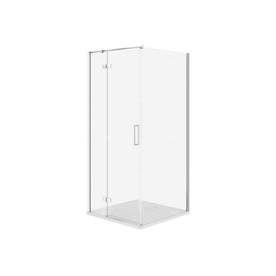 SET C528 KABINA CITY LEWA CHROM 80X80X195+TAKO SLIM BIAŁY WIR