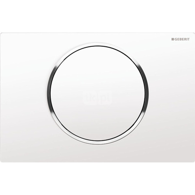 Przycisk uruchamiający Geberit Sigma10, przedni, biały-chrom bł.-biały, okrągły