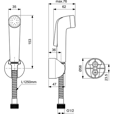 IDEALSPRAY SŁUCHAWKA BIDETOWA KOMPLET