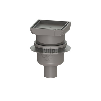 Wpust KESSEL Classic z 1 przyłączem DN 50, odpływ poziomy (zdejmowany), kratka 110x110mm