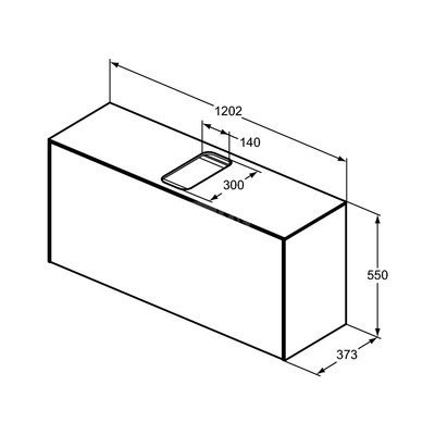 CONCA SZAFKA 120X37X55 1 DR+WTOP SMOK