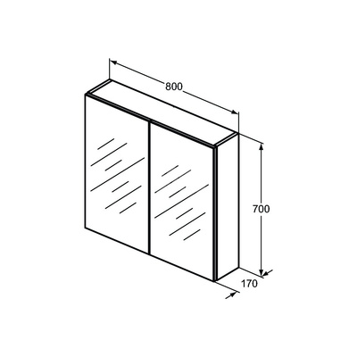 M+L SZAFKA Z LUST. ŚR. 80X70 MATT AL 7W