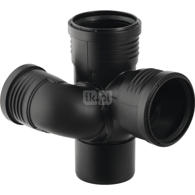 Czwórnik GEBERIT Silent-PP polipropylen, 90 mm x 75 mm x 90 mm x 90 mm DN 90 x DN 70 x DN 90 x DN 90, mw x mw x mw x mw