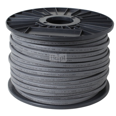 Kabel grzejny DEVIiceguard 18 czarny 720m bęben