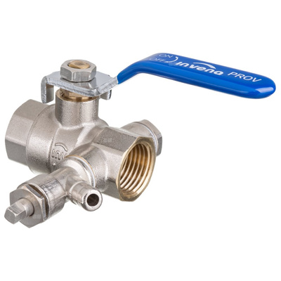 Zawór kulowy Invena PROV z zaworem spustowym z dźwignią stalową, z GW/GW