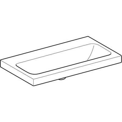 Umywalka GEBERIT iCon Light prostokątna, biała, 750mm, bez otworu na baterię, bez odpływu przelewowego, półka od ściany