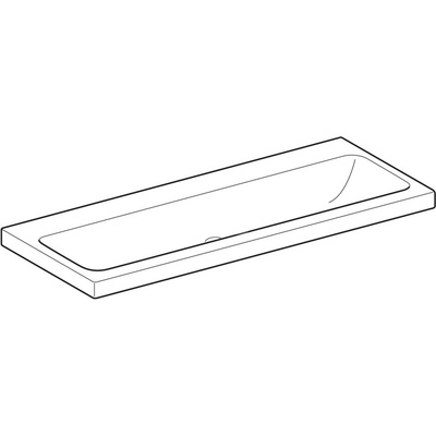 Umywalka GEBERIT iCon Light 2-stanowiskowa prostokątna, biała, 1200mm, bez otworu na baterię, bez odpływu przelewowego, półka od ściany