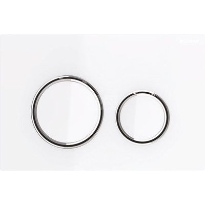 Przycisk uruchamiający Geberit Sigma50, przedni, szkło białe, okrągły