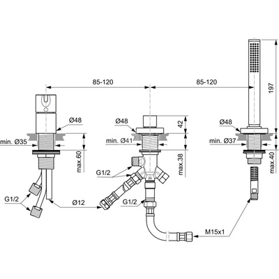 JOY BATERIA WANNOWA-NAT 3-OTW BEZ WYL CHR