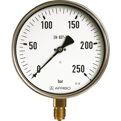 Manometr z rurką Bourdona AFRISO RF przemysłowy D411 0/1000 bar G1/2B ekscentryczne fi 100 mm, kl. 1,0%