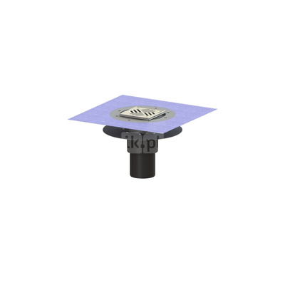 Wpust KESSEL Ecoguss z 1 przyłączem DN 100, odpływ pionowy (zdejmowany), kratka 138x138mm stal nierdzewna