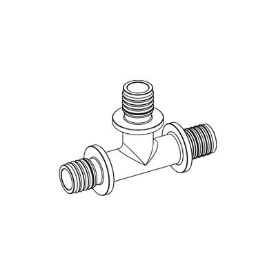 Trójnik TECE flex redukcja 90' mosiądz 16 mm x 20 mm x 16 mm (końcówka wtykowa x końcówka wtykowa x końcówka wtykowa)