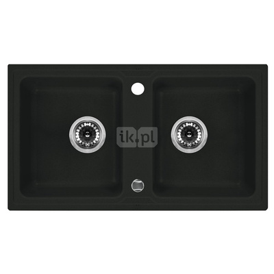 Zlew. zorba grafitowy granit 2k b/o 780x435x180, 3,5" + osprzęt space-saver