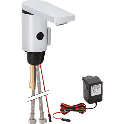 Bateria elektroniczna GEBERIT Typ 186 z mieszaczem i pokrętłem, kolor chrom (błyszczący)