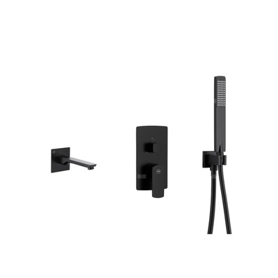 MOKAIT zestaw wannowy podtynkowy z baterią 3 funkcyjną, czarny