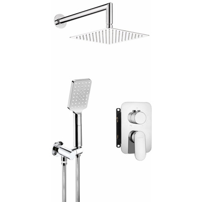 Komplet podtynkowy natryskowy alpinia chrom z boxem mieszaczowym