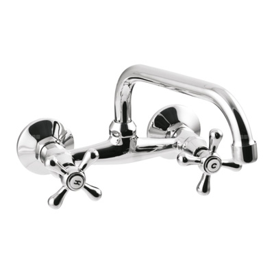 Bateria umywalkowo-zlewkozmywakowa Roma chrom