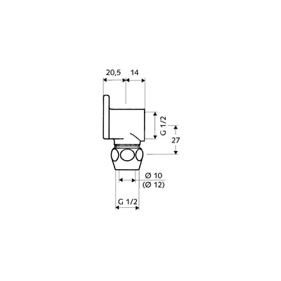 Trójnik z tarcza scienna 1/2" x 12 mm,