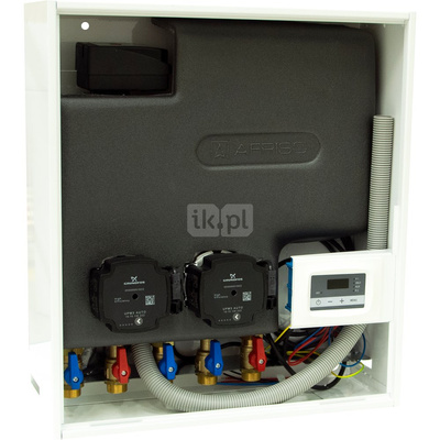 Grupa pompowa AFRISO PrimoBox AHB 642 GZ x GW 3/4'' x 3/4'', z zaworem termostatycznym, z izolacją, z pompą obiegową 2x Grunfos UPM3 Auto