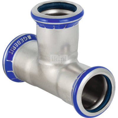 Trójnik GEBERIT Mapress Edelstahl FKM równoprzelotowy 90' stal nierdzewna 42 mm MZ