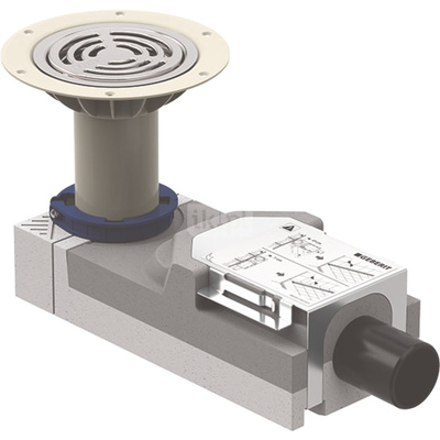 Odpływ podłogowy Geberit do prysznica do okładzin podłogowych z winylu (PVC), do wysokości jastrychu przy wpuście 114–215 mm: d=50mm