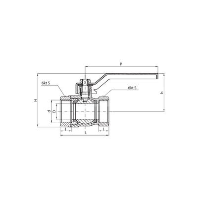 Zawór kulowy PERFEXIM 1410 mosiądz niklowany, PN10 2 1/2'' GW, uchwyt: dźwignia