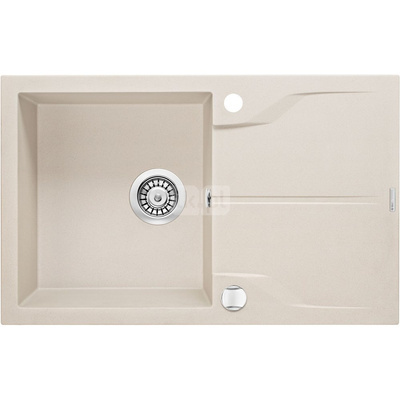 Zlew. andante beż granit 1k z/o 780x490x194, 3,5" + osprzęt space-saver
