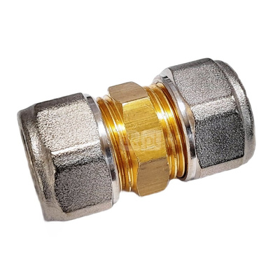 Złączka prosta skręcana QIK Do rur wielowarstwowych, mosiądz, 16 mm (złącze skręcane x złącze skręcane)