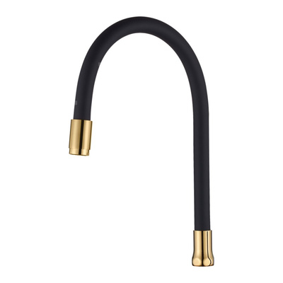 Jednofunkcyjna elastyczna wylewka do baterii, czarny / złoty