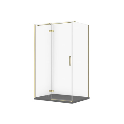 SET C589 KABINA CITY LEWA ZŁOTA 120X90X195+TAKO SLIM SZARY MAT WIR