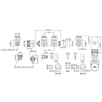 Grzejnik łazienkowy drabinkowy czarny z akcesoriami