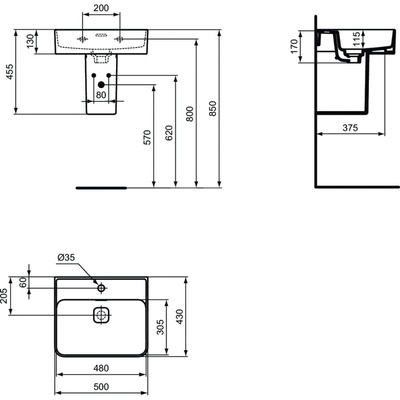 STRADA II UMYWALKA 50 CM