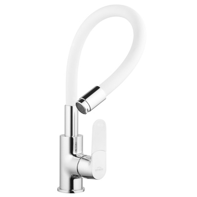 Bateria zlewozmywakowa z elastyczną wylewką Efi, inox/czarny