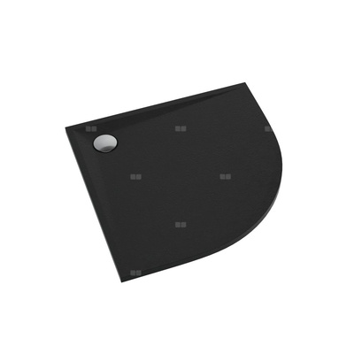 Schedpol Brodzik kompozytowy Stabilsound Plus® Etrusco Black Stone 80x80x3 cm R55, półokrągły
