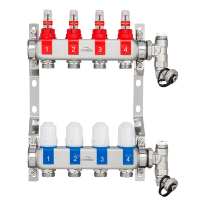 Rozdzielacz stalowy ogrzewania podłogowego Invena Prov
