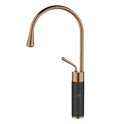 Wysoka bateria umywalkowa GABRO czarny/miedź