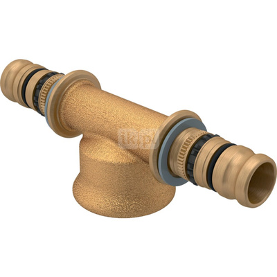 Trójnik GEBERIT Mepla z gwintem wewn. 90' mosiądz 16 mm x 1/2'' x 16 mm (końcówka wciskowa x GW x końcówka wciskowa)