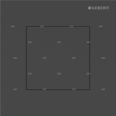 Pneumatyczny zawór spłukujący Geberit do pisuaru, ręczny, Typ 40, stal nierdzewna czarny, prostokątny