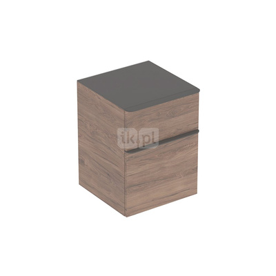 Geberit Smyle Square Szafka boczna, B45cm, H60cm, T47cm, z dwoma szufladami, Orzech włoski hickory