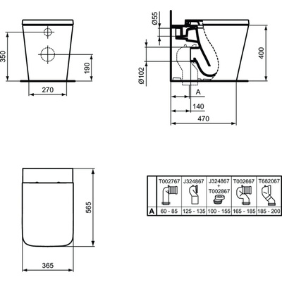 Miska WC stojąca IDEAL STANDARD BLEND CUBE