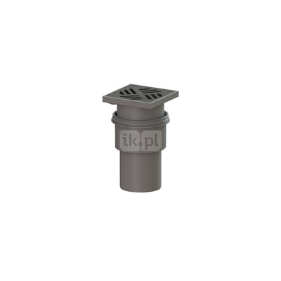 Wpust KESSEL Practicus z 1 przyłączem DN 100, odpływ pionowy (zdejmowany), kratka 138x138mm tworzywo sztuczne