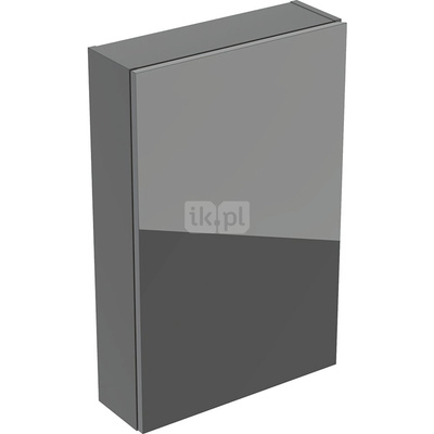 Górna szafka Geberit prostokątna, z jednymi drzwiami: 45x70cm, Korpus: lava / lakierowany matowy, Front: lava / szkło błyszczące